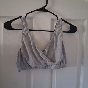 Echo Light Gray Wrap V-Neck Bralette Camisole